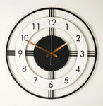 Arabs Morden Metal & Wooden Analog Wall Clock for Living Room Bedroom Office Kitchen Stylish Wall Clock for Home and Hall Designer Big Size Modern (Round White, 40 & 50CM)