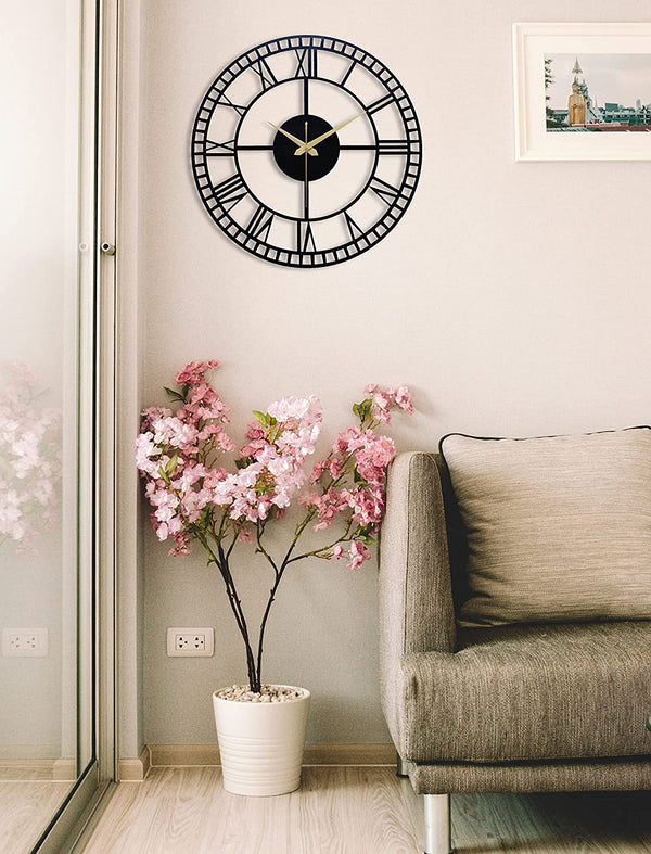 Arabs Morden Metal Wall Clock for Living Room, Bedroom, Office, Kitchen, Stylish Analog Wall Clock for Home and Hall, Designer Big Size Modern Wall Watch 40 & 50 Cm, Black
