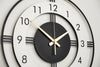 Arabs Morden Metal & Wooden Analog Wall Clock for Living Room Bedroom Office Kitchen Stylish Wall Clock for Home and Hall Designer Big Size Modern (Round White, 40 & 50CM)