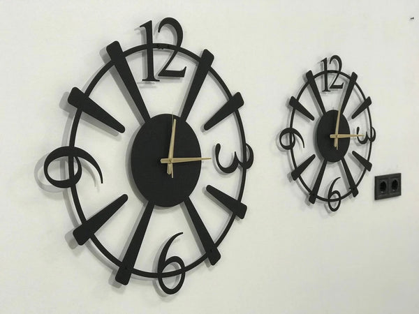 Arabs Stylish Metal Analog Wall Clock for Home and Hall, Living Room, Bedroom, Office, Antique Big Size Modern Wall Watch for Home Decor (Style 5, 40 & 50 Cm), Black