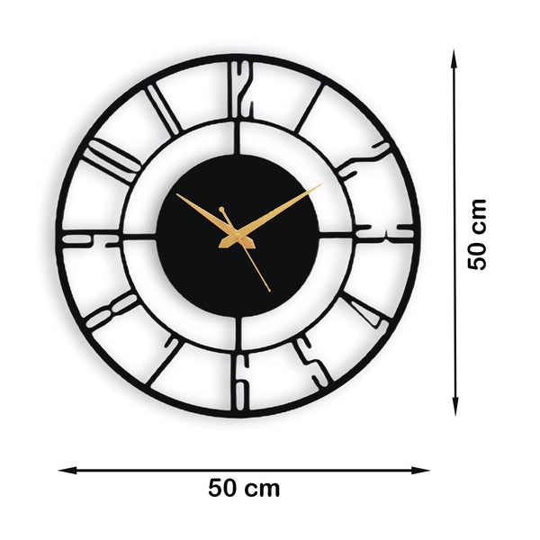 Arabs Morden Metal Analog Wall Clock for Living Room Bedroom Office Kitchen Stylish Wall Clock for Home and Hall Designer Big Size Modern(40 Cm)(Black)