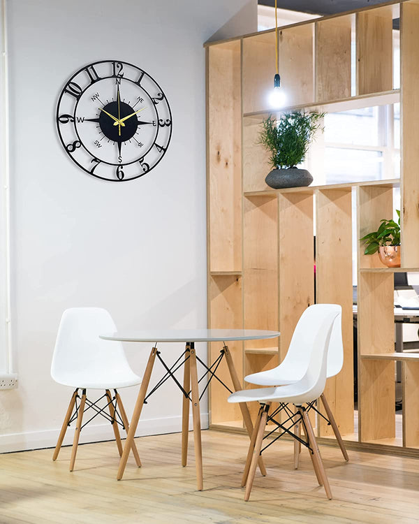 Arabs Stylish Metal Wall Clock for Home and Hall, Living Room, Bedroom, Office, Antique Big Size Modern Wall Watch for Home Decor (Style 1, 40 & 50 cm) Matte Black,Analog