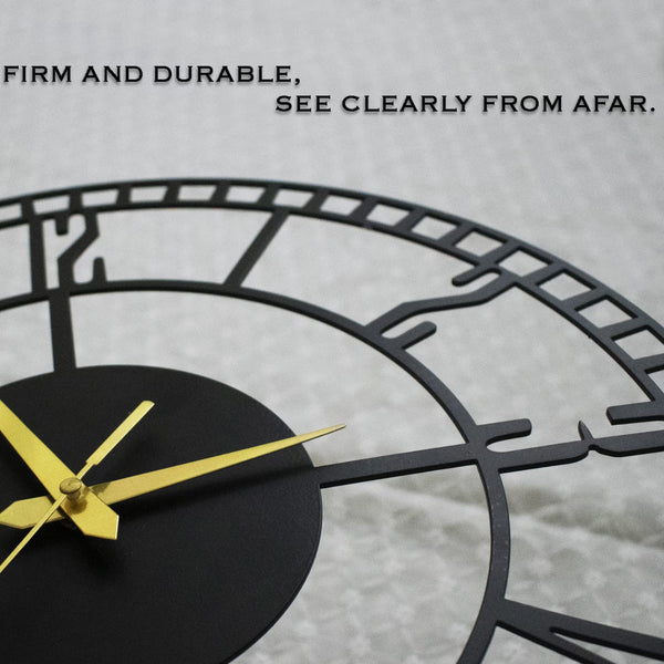 Arabs Stylish Silent Metal Wall Clock for Living Room Bedroom Office Kitchen Home and Hall Fancy Antique Modern Big Hanging Decorative Analog Wall Clock (40Cm & 50 Cm) (Matte Black)