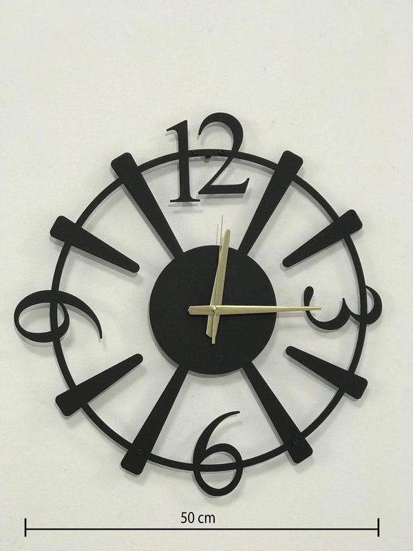 Arabs Stylish Metal Analog Wall Clock for Home and Hall, Living Room, Bedroom, Office, Antique Big Size Modern Wall Watch for Home Decor (Style 5, 40 & 50 Cm), Black