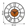 Arabs Morden Metal & Wooden Analog Wall Clock for Living Room Bedroom Office Kitchen Stylish Wall Clock for Home and Hall Designer Big Size Modern (Roman, 40 & 50 Cm)