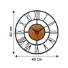 Arabs Morden Metal & Wooden Analog Wall Clock for Living Room Bedroom Office Kitchen Stylish Wall Clock for Home and Hall Designer Big Size Modern (Roman, 40 & 50 Cm)