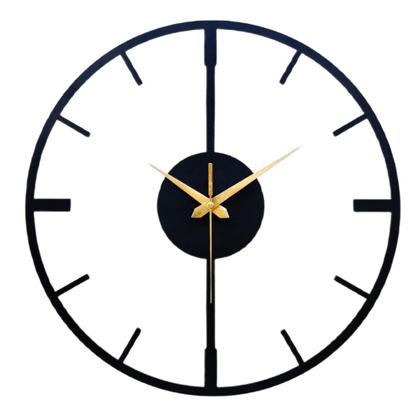 Arabs Modern Metal Wall Clock for Living Room Bedroom Office Kitchen Stylish Analog Wall Clock - Big Size (40 & 50 Cm) (Black Matte)