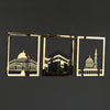 Masjid Al Aqsa, Masjid Al-Haram & Masjid An-Nabawi Wooden Acrylic Islamic Wall Art Set