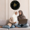 Arabs Islamic Wooden Wall Clock with Allah Calligraphy - Elegant Home Decor for Living Room, Office, and Bedroom (30, 40, 50 cm)