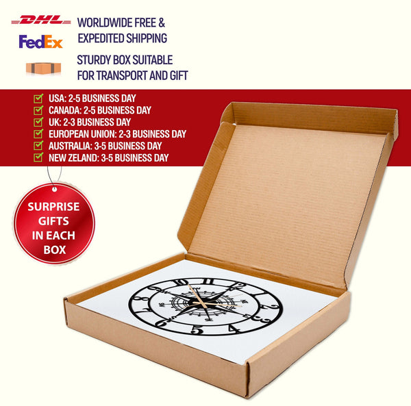 Arabs Stylish Metal Wall Clock for Home and Hall, Living Room, Bedroom, Office, Antique Big Size Modern Wall Watch for Home Decor (Style 7, 40 & 50 cm)