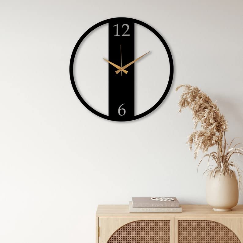 Arabs Modern Metal Wall Clock (40 cm) | Black Matte Finish | Elegant & Durable Design | Silent & Precise Movement | Perfect for Home, Office & Living Room Décor