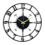 Arabs Stylish Metal Wall Clock for Home and Hall, Living Room, Bedroom, Office, Antique Big Size Modern Wall Watch for Home Decor (Style 1, 40 & 50 cm) Matte Black,Analog