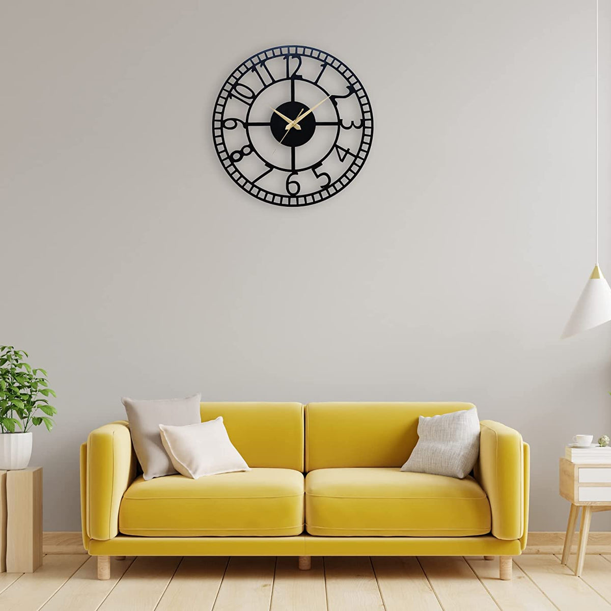 Arabs Modern Metal Wall Clock for Living Room, Bedroom, Office, Kitchen, Stylish Analog Wall Clock for Home and Hall, Designer Big Size Modern Wall Watch 40 & 50 Cm, Black