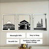 Masjid Al Aqsa, Masjid Al-Haram & Masjid An-Nabawi Wooden Acrylic Islamic Wall Art Set