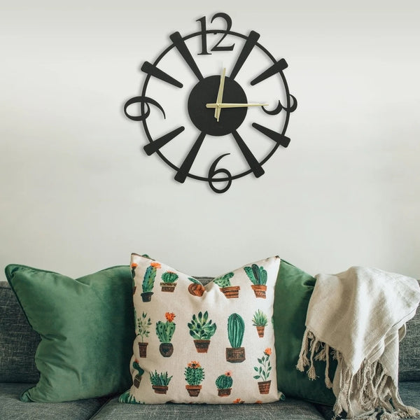 Arabs Stylish Metal Analog Wall Clock for Home and Hall, Living Room, Bedroom, Office, Antique Big Size Modern Wall Watch for Home Decor (Style 5, 40 & 50 Cm), Black