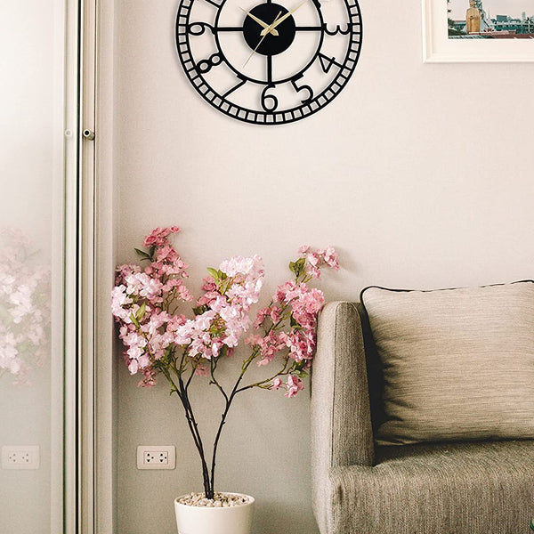 Arabs Modern Metal Wall Clock for Living Room, Bedroom, Office, Kitchen, Stylish Analog Wall Clock for Home and Hall, Designer Big Size Modern Wall Watch 40 & 50 Cm, Black