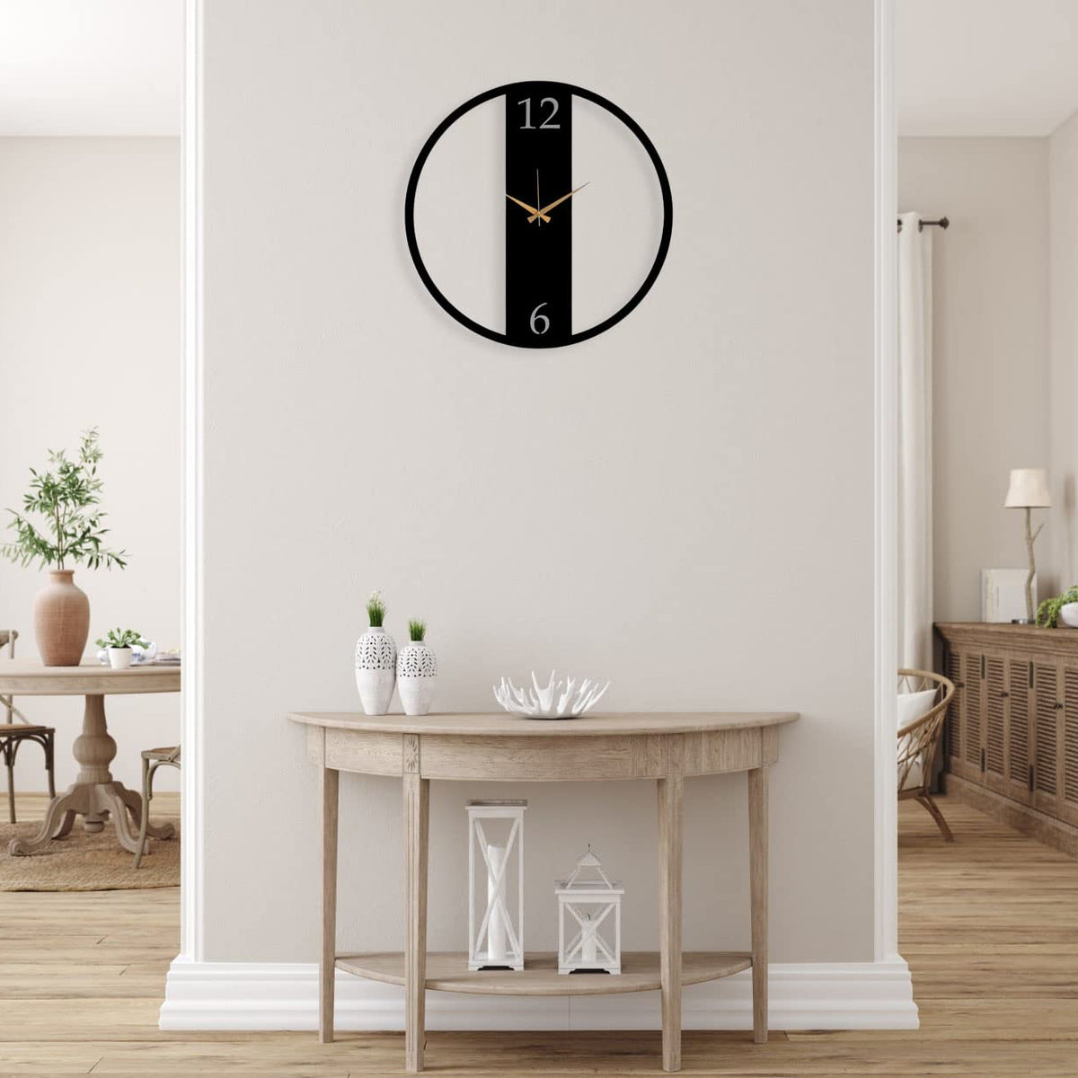 Arabs Modern Metal Wall Clock (40 cm) | Black Matte Finish | Elegant & Durable Design | Silent & Precise Movement | Perfect for Home, Office & Living Room Décor