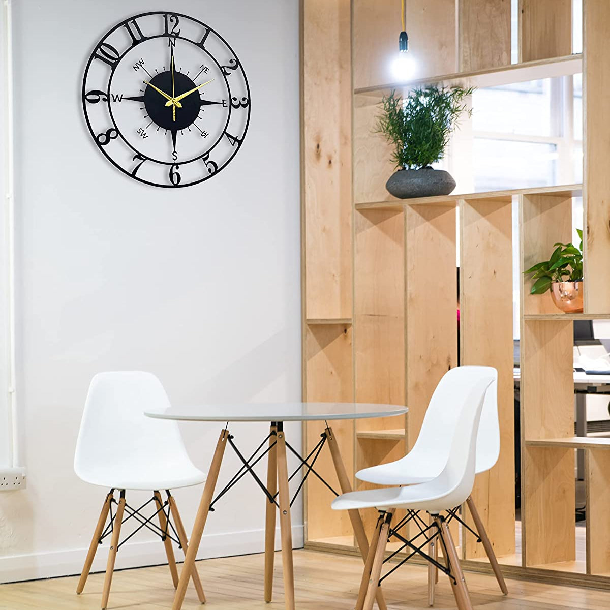 Arabs Stylish Metal Wall Clock for Home and Hall, Living Room, Bedroom, Office, Antique Big Size Modern Wall Watch for Home Decor (Style 1, 40 & 50 cm) Matte Black,Analog