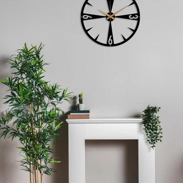 Arabs Designer Metal Wall Clock for Living Room Bedroom Office Kitchen Stylish Analog Wall Clock,Big Size (40 Cm) (Black Matte)