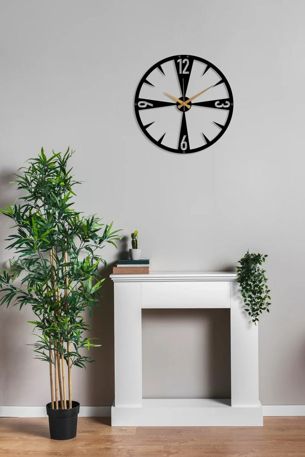 Arabs Designer Metal Wall Clock for Living Room Bedroom Office Kitchen Stylish Analog Wall Clock,Big Size (40 Cm) (Black Matte)