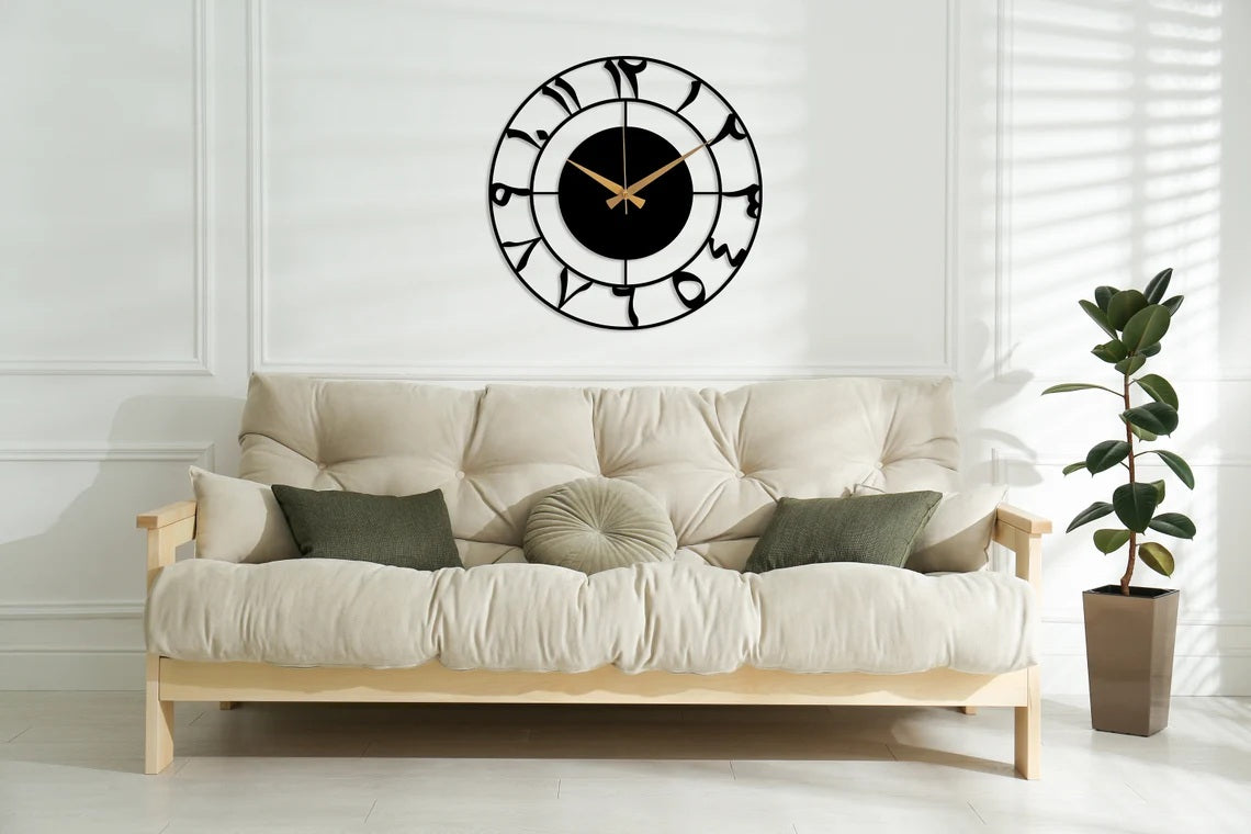 Arabs Arabic Number Metal Islamic Wall Clock (40 , 50 CM) | Elegant & Durable Design | Metal Frame with Arabic Numerals | Silent & Precise Movement | Perfect for Home, Office & Mosque Décor