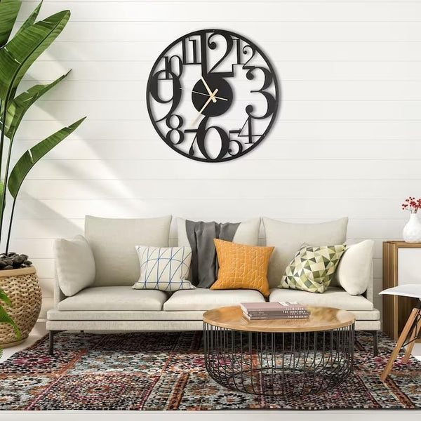 Arabs Stylish Metal Wall Clock for Home and Hall, Living Room, Bedroom, Office, Antique Big Size Modern Wall Watch for Home Decor (Style 6, 40 & 50 cm)