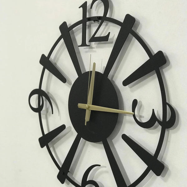 Arabs Stylish Metal Analog Wall Clock for Home and Hall, Living Room, Bedroom, Office, Antique Big Size Modern Wall Watch for Home Decor (Style 5, 40 & 50 Cm), Black