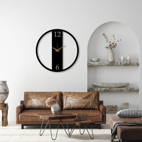 Arabs Modern Metal Wall Clock (40 cm) | Black Matte Finish | Elegant & Durable Design | Silent & Precise Movement | Perfect for Home, Office & Living Room Décor