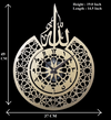 Arabs Heavy Metal Surah Al Ikhlas Metal Islamic Analog Clock for Living Room, Bedroom, Office, Home and Hall, 45 Cm X 45 Cm,Black