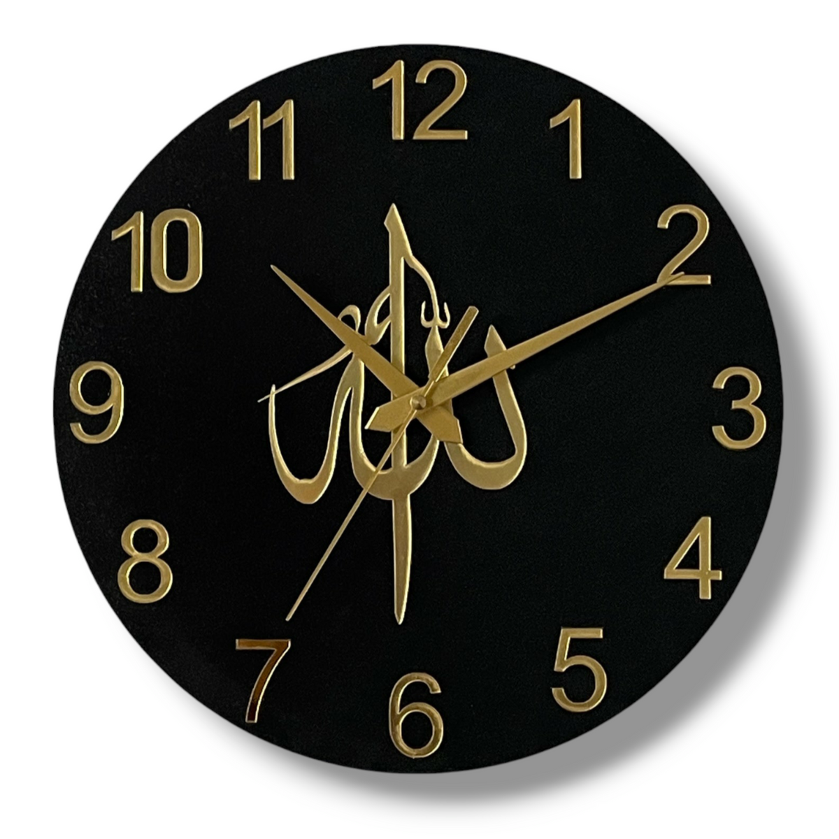 Arabs Islamic Wooden Wall Clock with Allah Calligraphy - Elegant Home Decor for Living Room, Office, and Bedroom (30, 40, 50 cm)