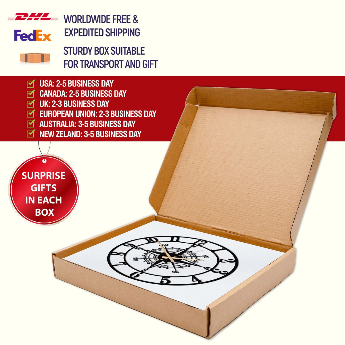 Arabs Stylish Metal Wall Clock for Home and Hall, Living Room, Bedroom, Office, Antique Big Size Modern Wall Watch for Home Decor (Style 7, 40 & 50 cm)