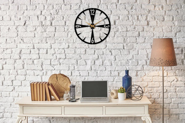 Arabs Designer Metal Wall Clock for Living Room Bedroom Office Kitchen Stylish Analog Wall Clock,Big Size (40 Cm) (Black Matte)