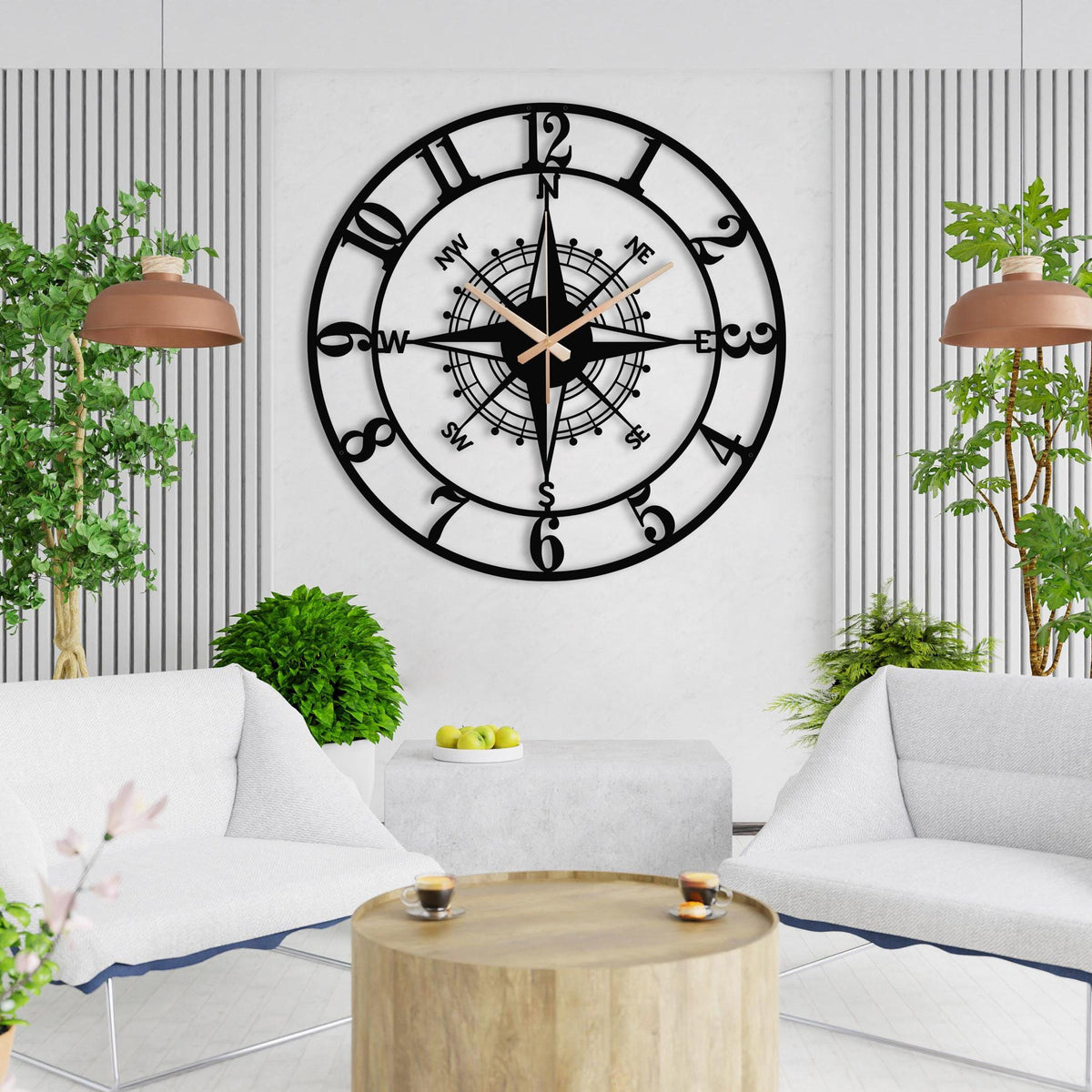 Arabs Stylish Metal Wall Clock for Home and Hall, Living Room, Bedroom, Office, Antique Big Size Modern Wall Watch for Home Decor (Style 7, 40 & 50 cm)