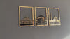 Masjid Al Aqsa, Masjid Al-Haram & Masjid An-Nabawi Wooden Acrylic Islamic Wall Art Set
